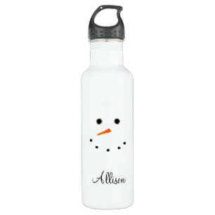 Snowman Face White Christmas Personalized 710 Ml Water Bottle