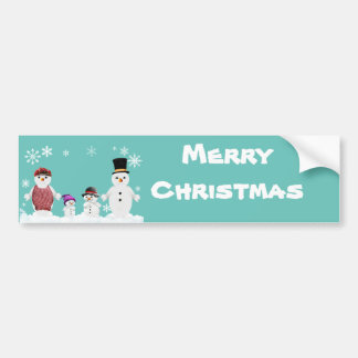snowman family bumper sticker