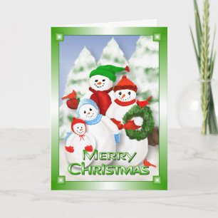 Snowman Family Christmas Greeting Card