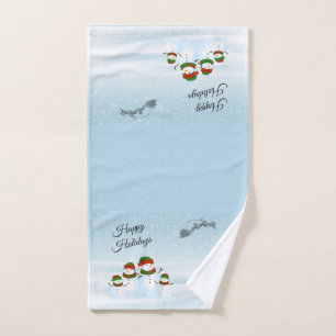 Snowman Family Holiday Bathroom Towel Set