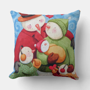 Snowman Family Pillow