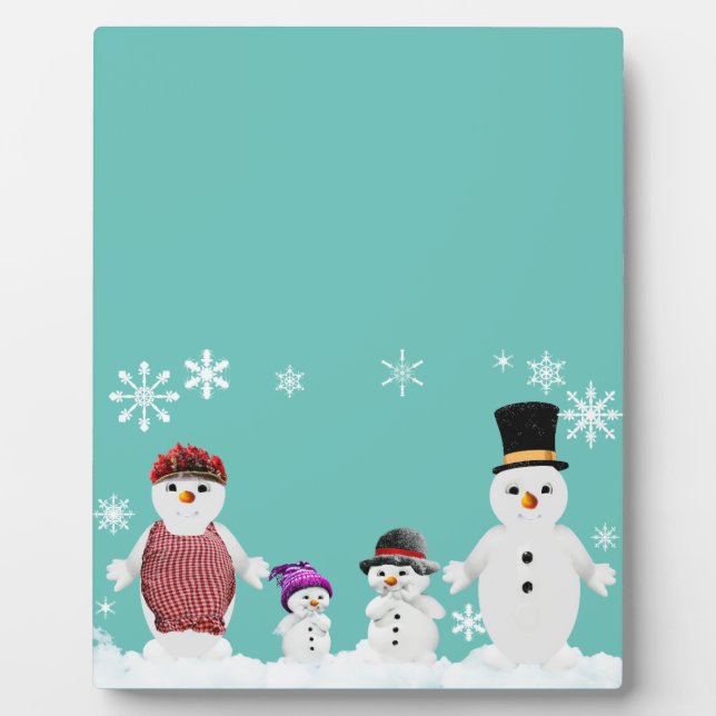 snowman family plaque (Front)