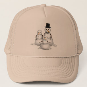 Snowman Family Trucker Hat