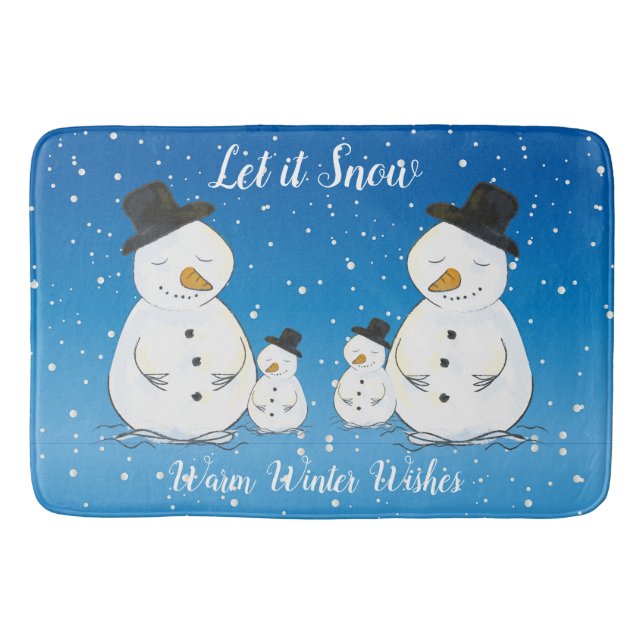 Snowman Family with Quote Bath Mat (Front)