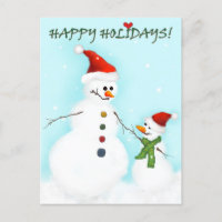 Snowman father and son
