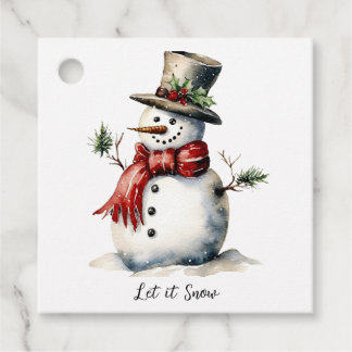 Snowman Favour Tag Editable
