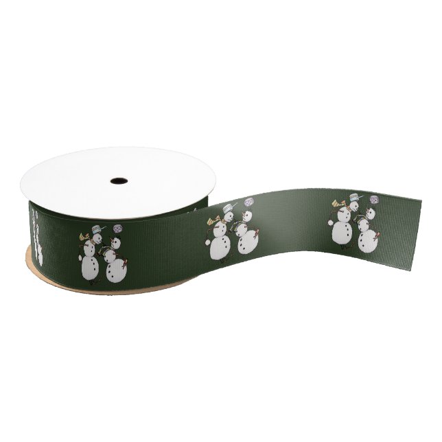 Snowman fight grosgrain ribbon (Spool)