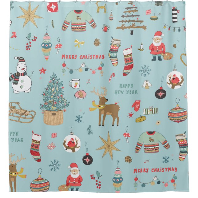 Snowman Fir-Tree Christmas Wrapping Pattern (Front)