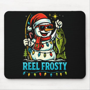 Snowman Fishing Christmas Holiday Festive Winter F Mouse Pad