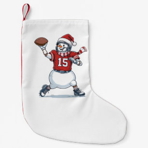 Snowman Football Player Christmas 2026 Holiday   Small Christmas Stocking
