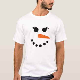 Snowman For Women Eyelashes Glasses Christmas Wint T-Shirt