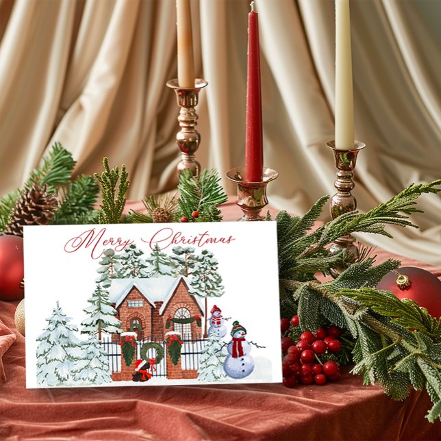 Snowman From Our House to Yours Christmas Holiday Card (Creator Uploaded)