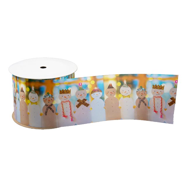 Snowman Fun Elegant Christmas Satin Ribbon (Spool)
