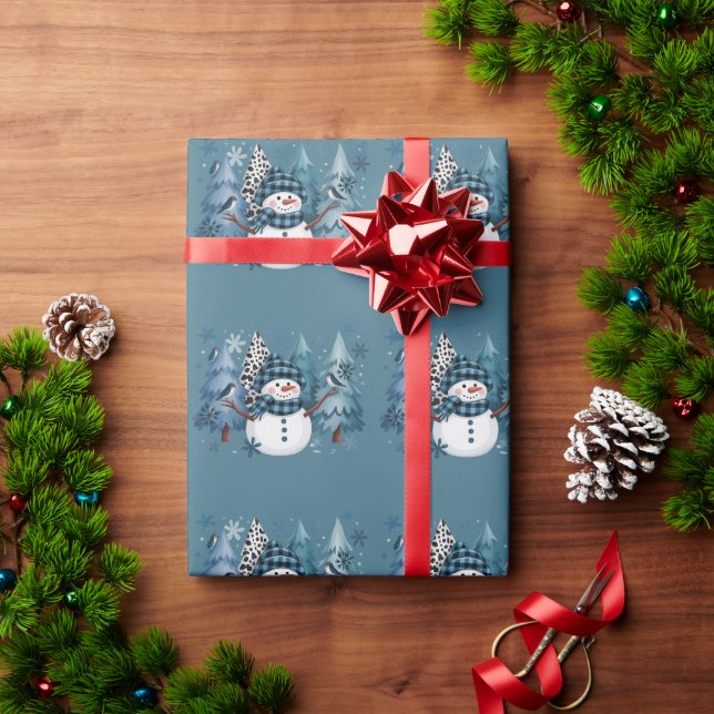 Snowman Funny Christmas Xmas Holiday Trees Wrapping Paper (Holiday Gift)