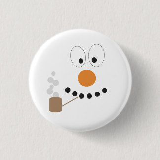 Snowman Funny Face Cute Novelty Christmas 1 Inch Round Button