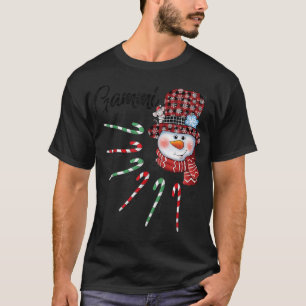 Snowman Gammi Candy Cane Red Plaid Christmas Gifts T-Shirt