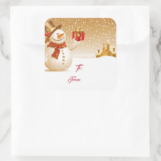 Snowman Gift Tag Stickers (Bag)