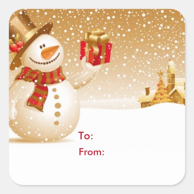 Snowman Gift Tag Stickers (Front)