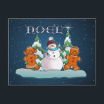 SNOWMAN & GINGERBREAD KIDS by SHARON SHARPE Holiday Postcard<br><div class="desc">SNOWMAN & GINGERBREAD KIDS by SHARON SHARPE</div>