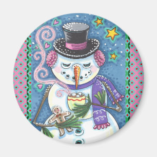SNOWMAN, GINGERBREAD MAN & MUG OF HOT CHOCOLATE MAGNET