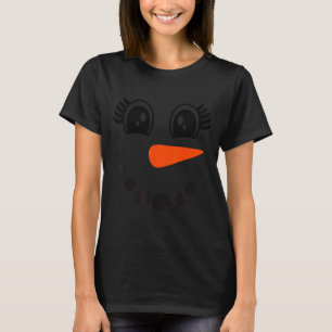 Snowman Girl Face For Girls Christmas Winter T-Shirt