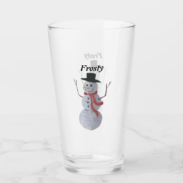 Snowman Glass (Front)