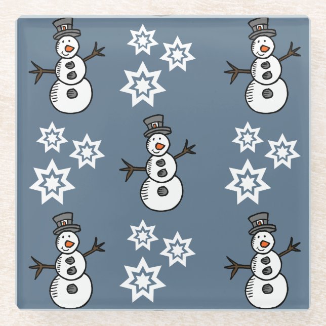 Snowman Glass Coaster (Front)