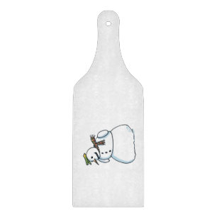 Snowman glass paddle cutting board