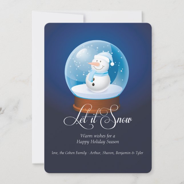 Snowman Globe Holiday Card (Front)