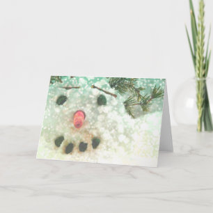 Snowman glow face cute winter card