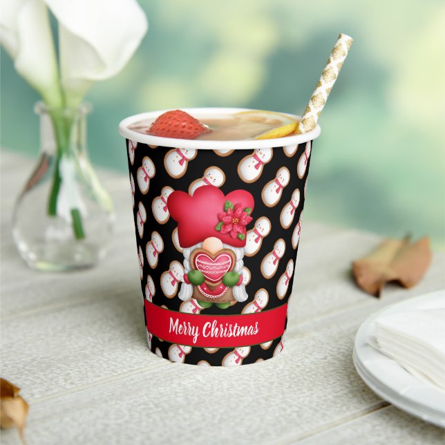 Snowman Gnome Customize Colour and Text Paper Cups (Insitu)