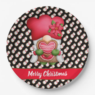 Snowman Gnome Customize Colour and Text Paper Plate