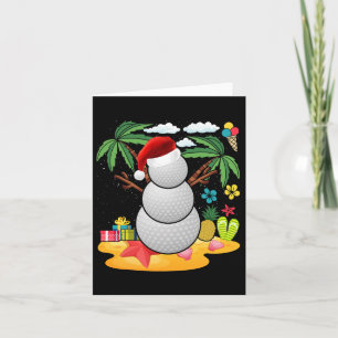 Snowman Golfer Tee Christmas Summer In July Party Card