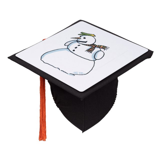 Snowman graduation cap (Angled)