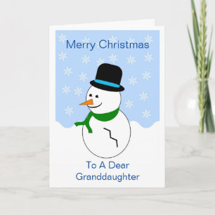 Snowman Granddaughter Christmas Card