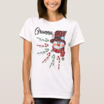 Snowman Granna Candy Cane Red Plaid Christmas T-Shirt<br><div class="desc">Snowman Granna Candy Cane Red Plaid Christmas</div>