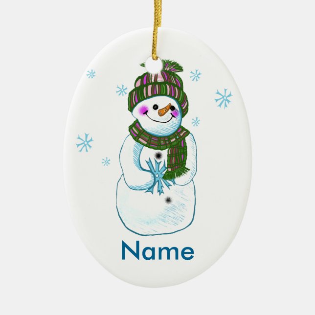 Snowman Granny custom ornament (Front)