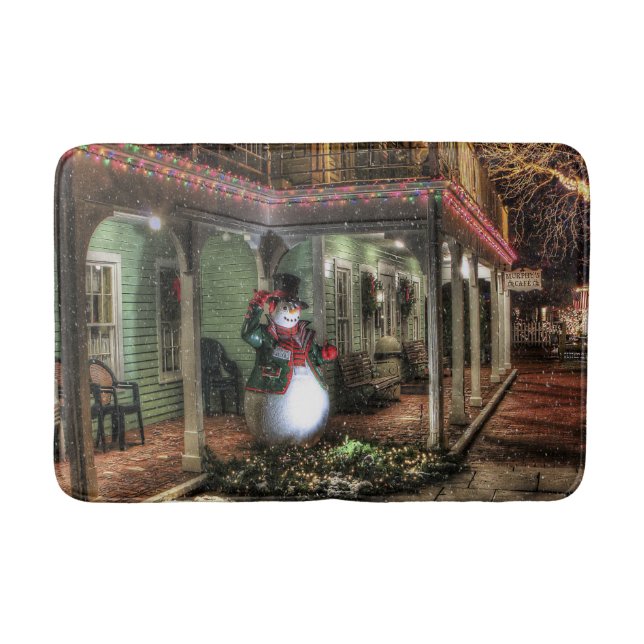 Snowman Greetings Bath Mat (Front)