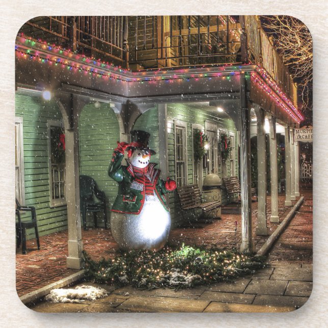 Snowman Greetings Coaster (Front)