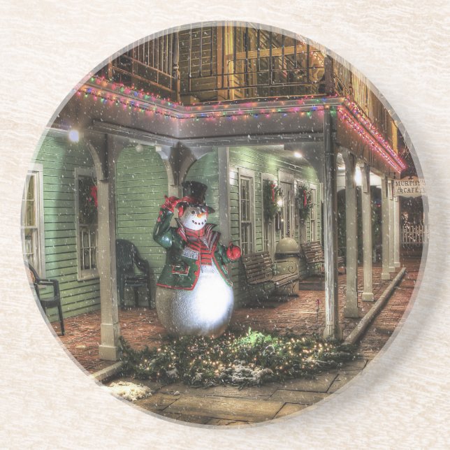 Snowman Greetings Coaster (Front)