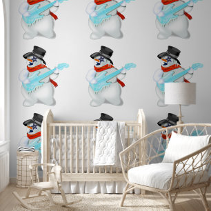 Snowman Guitar Player Funny Wallpaper