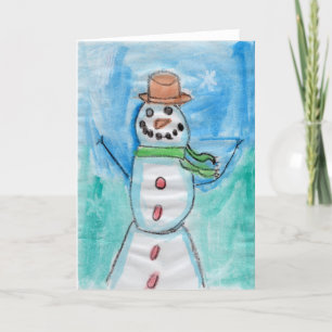 Snowman Happiness - Kids Art fo CHOC Thank You Card