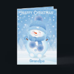 Snowman Happy Christmas Greeting Card for Grandpa<br><div class="desc">Send out this beautiful card in blue and white colours with cute baby snowman to congratulate your grandfather. You can personalize the name on the front page and change wording Grandpa. You also can change text to your own inside of the card by clicking "PERSONALIZE" option. Thank you for visiting...</div>