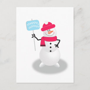 Snowman Happy Holidays Holiday Postcard