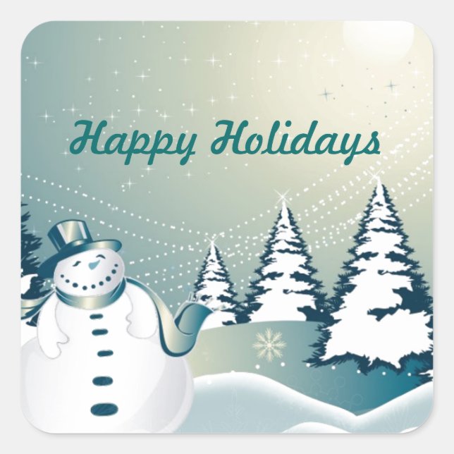 SNOWMAN HAPPY HOLIDAYS STICKERS (Front)