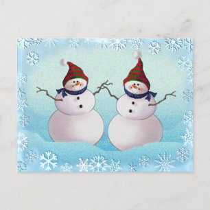 SNOWMAN & HATS by SHARON SHARPE Postcard