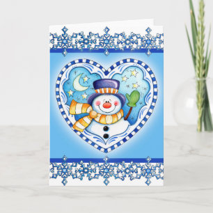 Snowman Heart - Carte de voeux