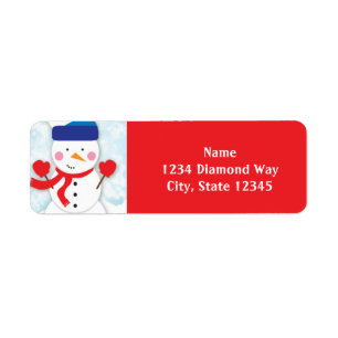 Snowman hiver Noël Étiquettes de adresse de vacanc