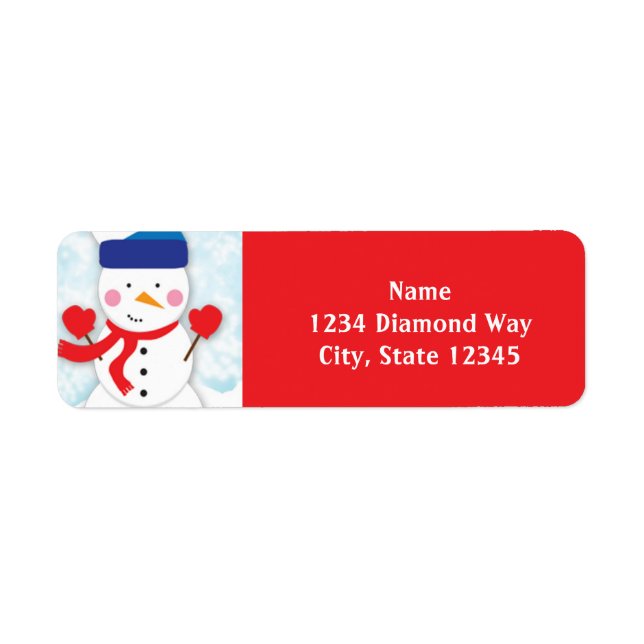 Snowman hiver Noël Étiquettes de adresse de vacanc (Devant)