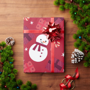 Snowman Holiday Christmas Gift Wrapping Paper